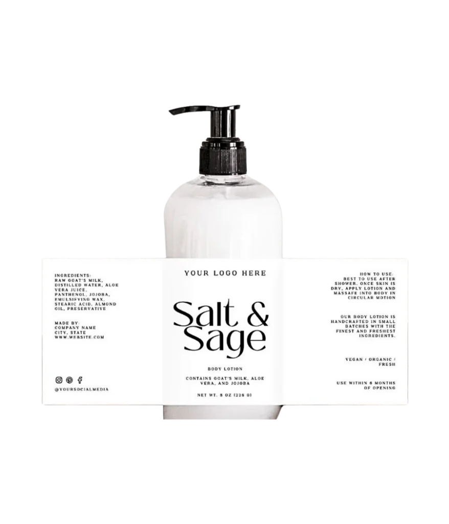 Bottle showing label