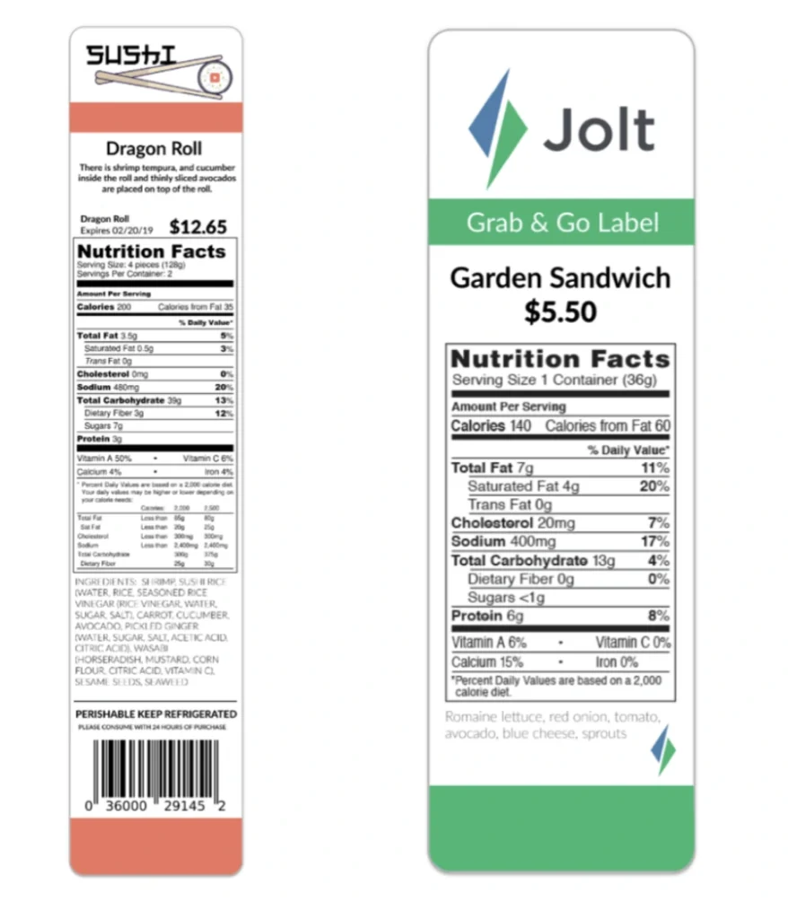Colored labels