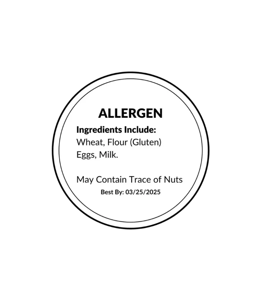 Allergen warning label