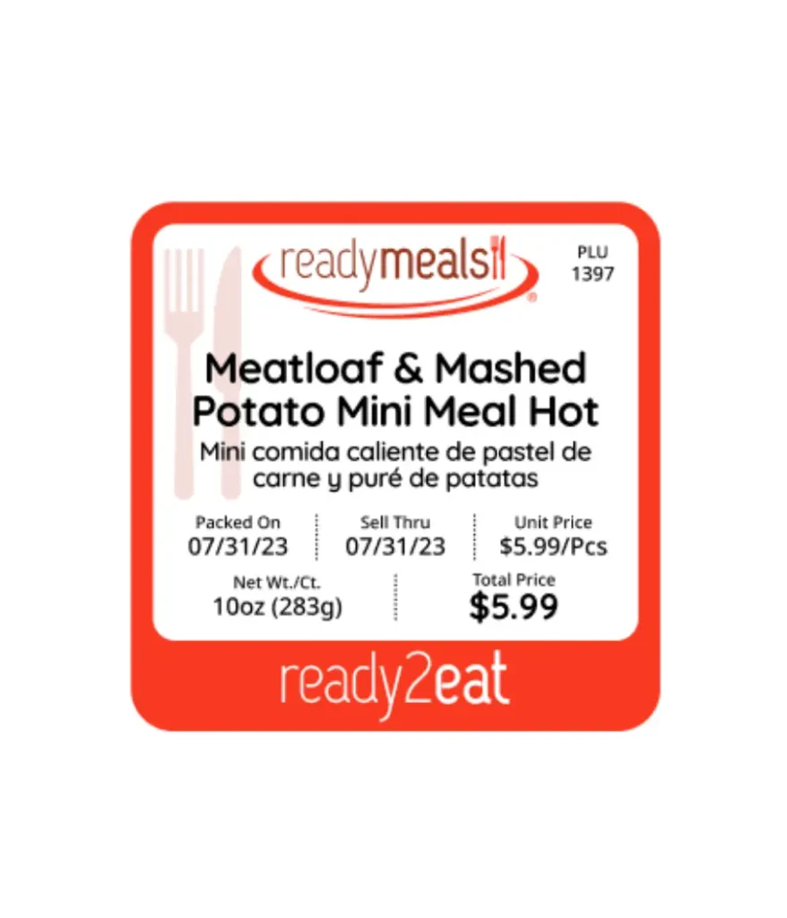 Ready meals label