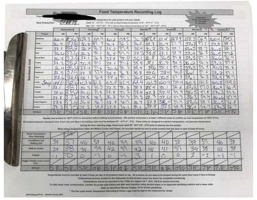Old temp log